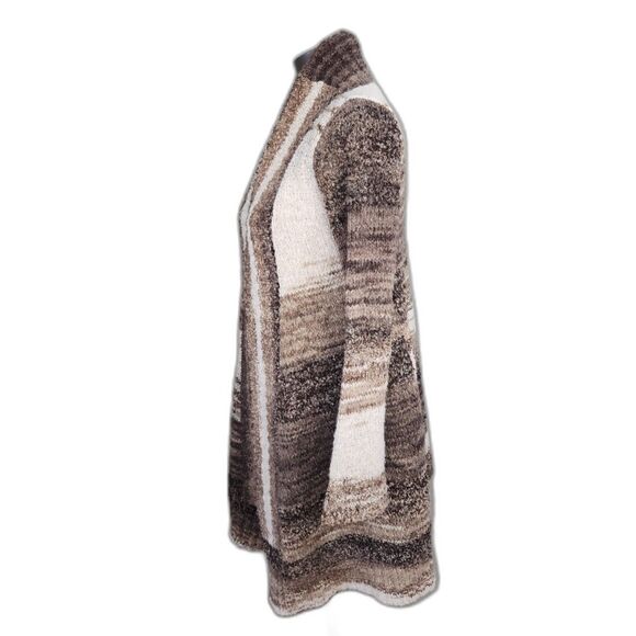 Prana Brown & White Wool Blend Cardigan Sweater Size XS - Picture 3 of 6